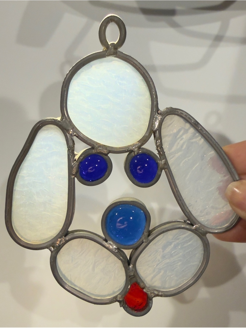 Vintage Stained Glass Dog Sun Catcher